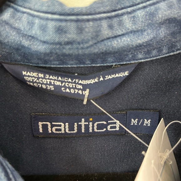 Nautica vintage men’s button down navy chambray shirt size M - Picture 2 of 2